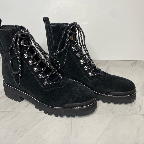 Marc Fisher Izzie Black Suede Lug Sole Boot 9 1/2 M - Picture 11 of 16